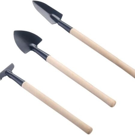 Mini Gardening Tools, 3 Piece Garden Tool Set, Portable Miniature Shovel Rake Trowel for Indoor Plants Pots Succulent Terrarium Bonsai, Fairy Garden Accessories (S)