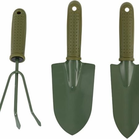 3 in 1 Garden Tool Shovel Set, Heavy Duty A3 Steel Gardening Trowel Kit with Ergonomic Handle, Fit for Potted Plants and Balcony Gardening
