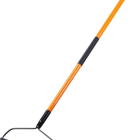 Garden Rake for Gardening, Heavy Duty Garden Rake for Lawns, 14 Tines Bow Rake with Fiberglass Handle, 58 Inches