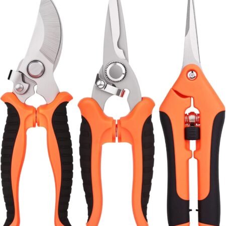3-piece gardening shears set Stainless steel gardening scissors Garden pruning shears set Garden scissors for plants Flowers Fruit trees