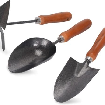 Garden Tool Set, 3 Piece Metal Heavy Duty Gardening Kit, Garden Hand Tools with Ergonomic Handle, Gardening Tools Set