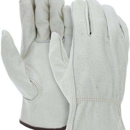 12 Pairs X-Large Heavy Duty Durable Cowhide Leather Work Gloves I Driver Gloves for Truck Driving, Warehouse, Gardening, Farming