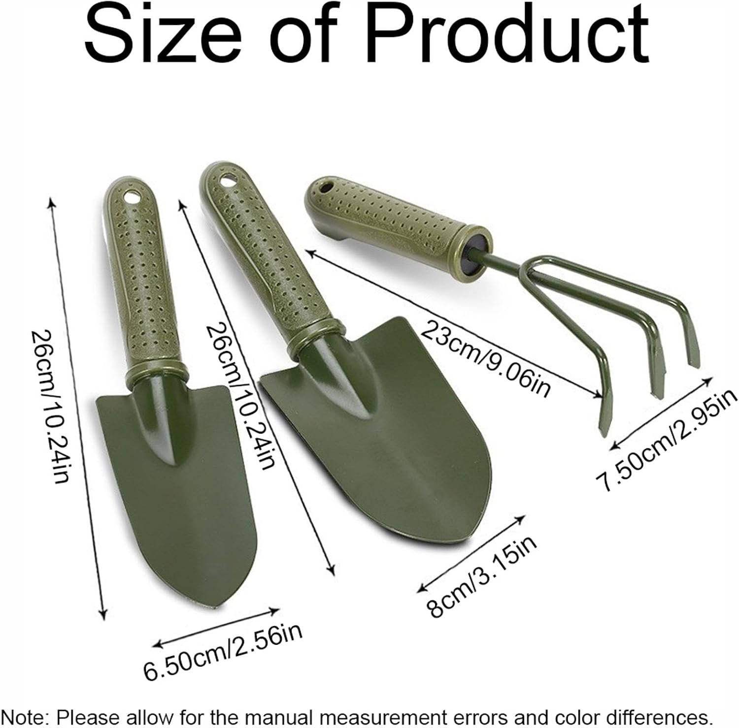 3 in 1 Garden Tool Shovel Set, Heavy Duty A3 Steel Gardening Trowel Kit with Ergonomic Handle, Fit for Potted Plants and Balcony Gardening - Image 2
