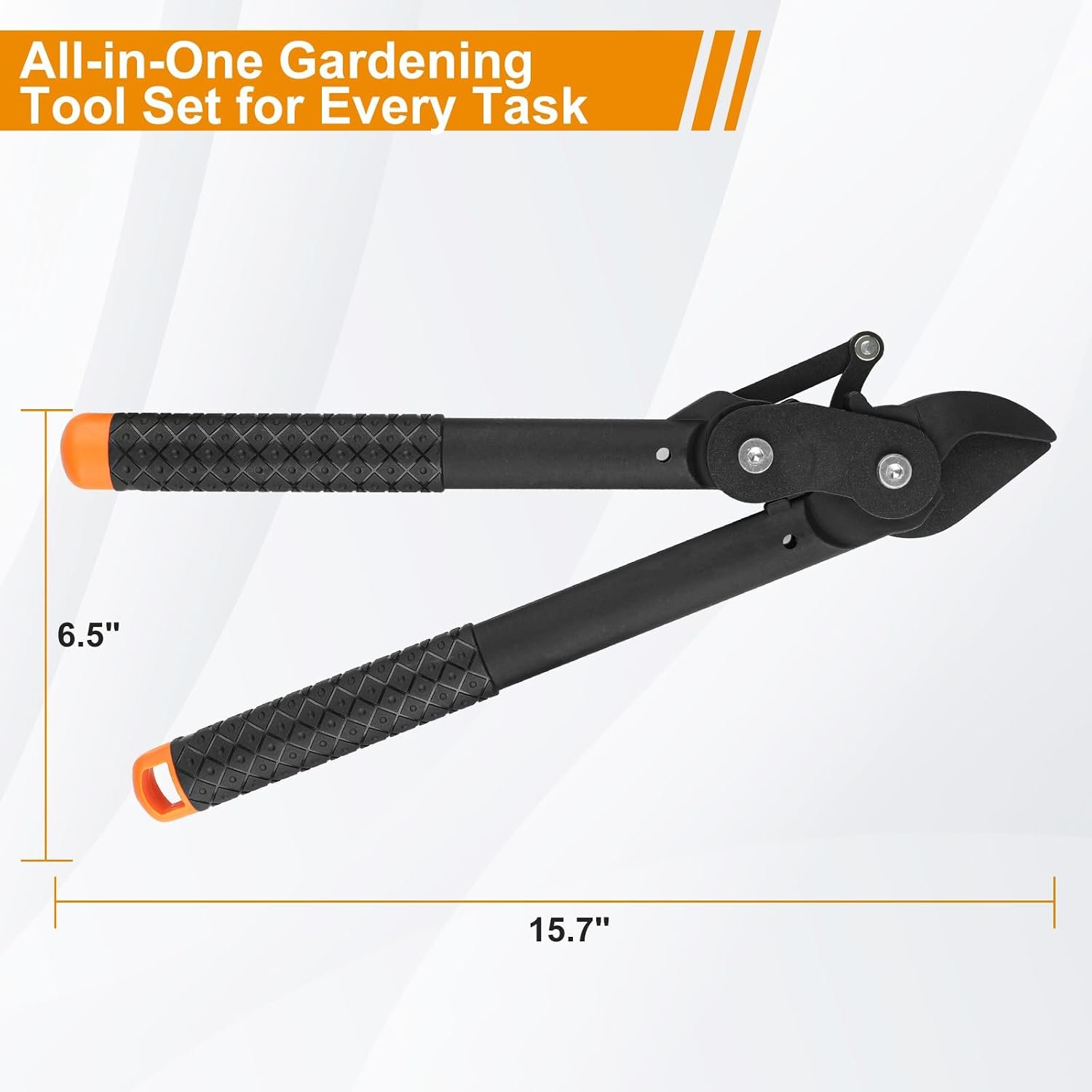 3 Piece Garden Tool Set, Lopper, 360° Grass Shears & Retractable Saw | Heavy Duty Tree Branch Cutter, Edge Trimmer, Triple Ground Wood Hand Saw, 65 Carbon Steel Blades, Yard Maintenance Kit - Image 2
