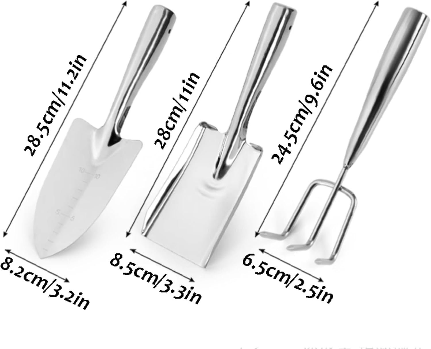 Compact Stainless Steel Garden Tool Set Practical Set of 3 Garden Tool Gardening Supplies Set for Planting Digging Weeding Practical - Image 2