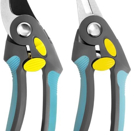 Garden Shears Set, 2 Piece of Pruning Shears for Gardening, 8.66 Inch Bypass and Straight Tip Garden Clippers, Gardening Tools for Cutting Flowers, Trimming Plants, Picking Fruits