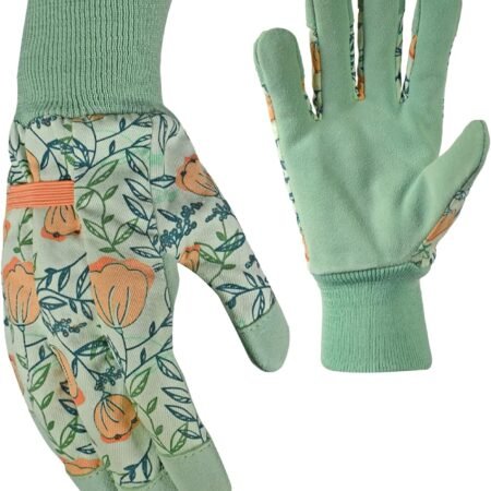 Women's Leather  Garden Gloves with Knit Wrist