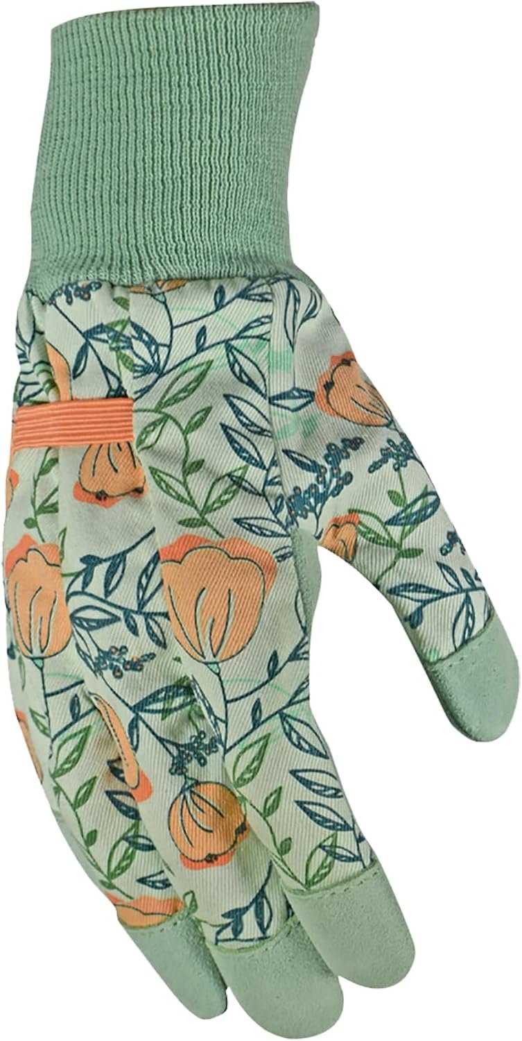 Women's Leather Garden Gloves with Knit Wrist - Image 2