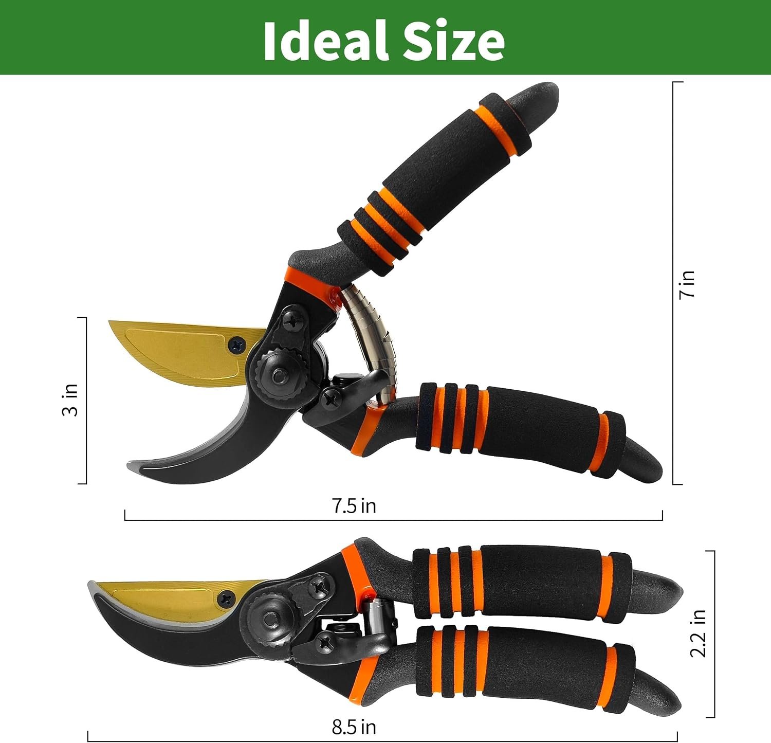 Gardening Tools – 3-in-1 Premium Garden Tool Set,Heavy Duty Pruning Shear, Trowel and Transplanter,Rust-Proof Hand Tool Set, Ideal Gardening Gifts for All (Black) - Image 2