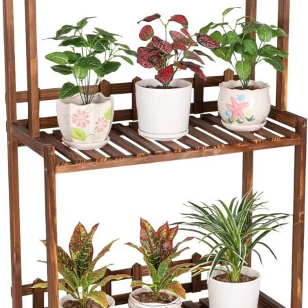 3 Tier Wood Plant Stand Vertical Plant Dislay Shelf Indoor Ourdoor Plant Rack, Balcony Living Room, Kitchen, Porch Organizer Plants Holder