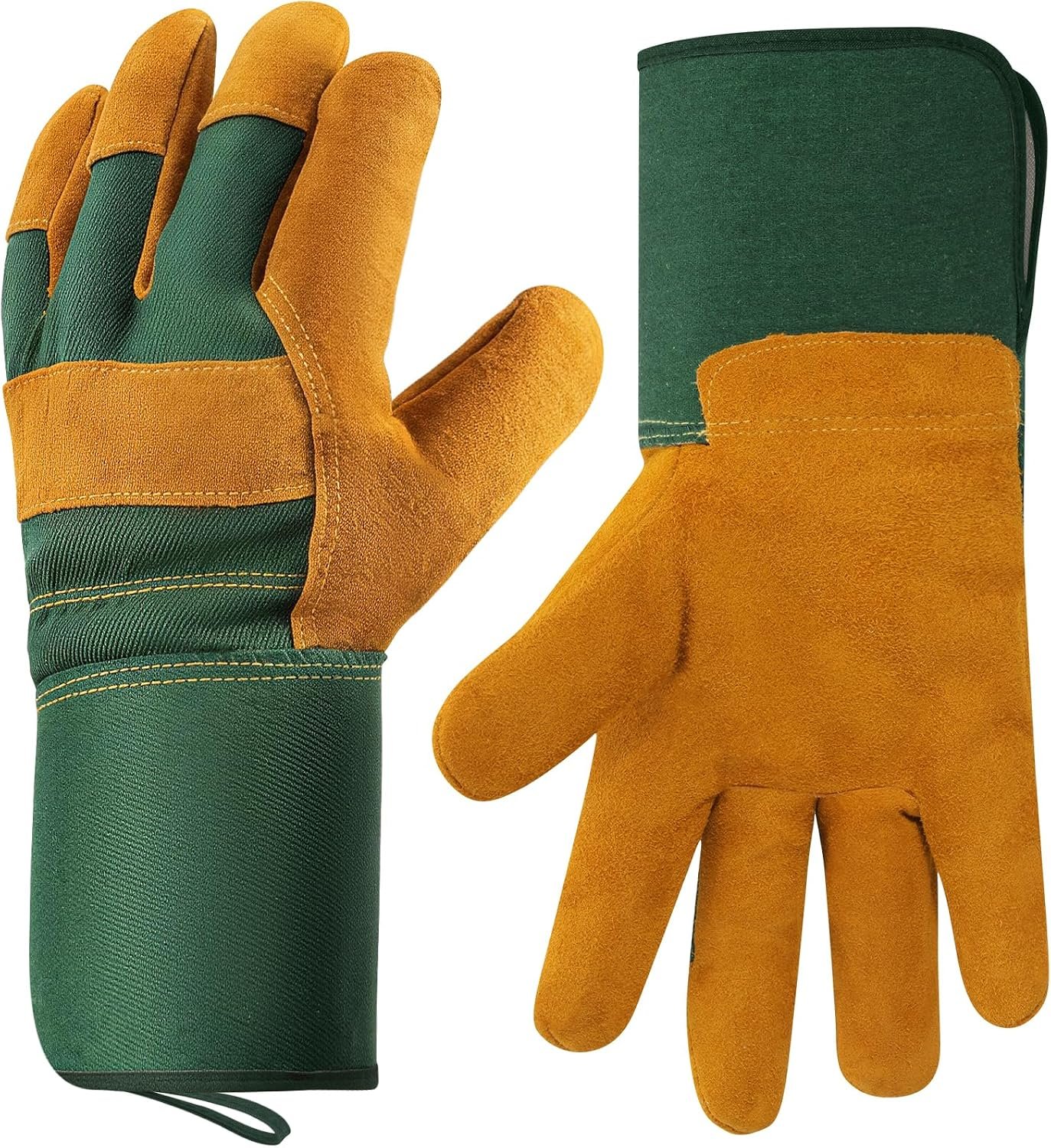 Gardening Gloves, Rose Pruning Gloves for Men & Women, Breathable Cowhide Leather Gauntlet, Best Garden Gifts & Tools for Gardener